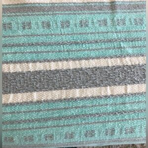 Striped Teal and Gray Quilt
